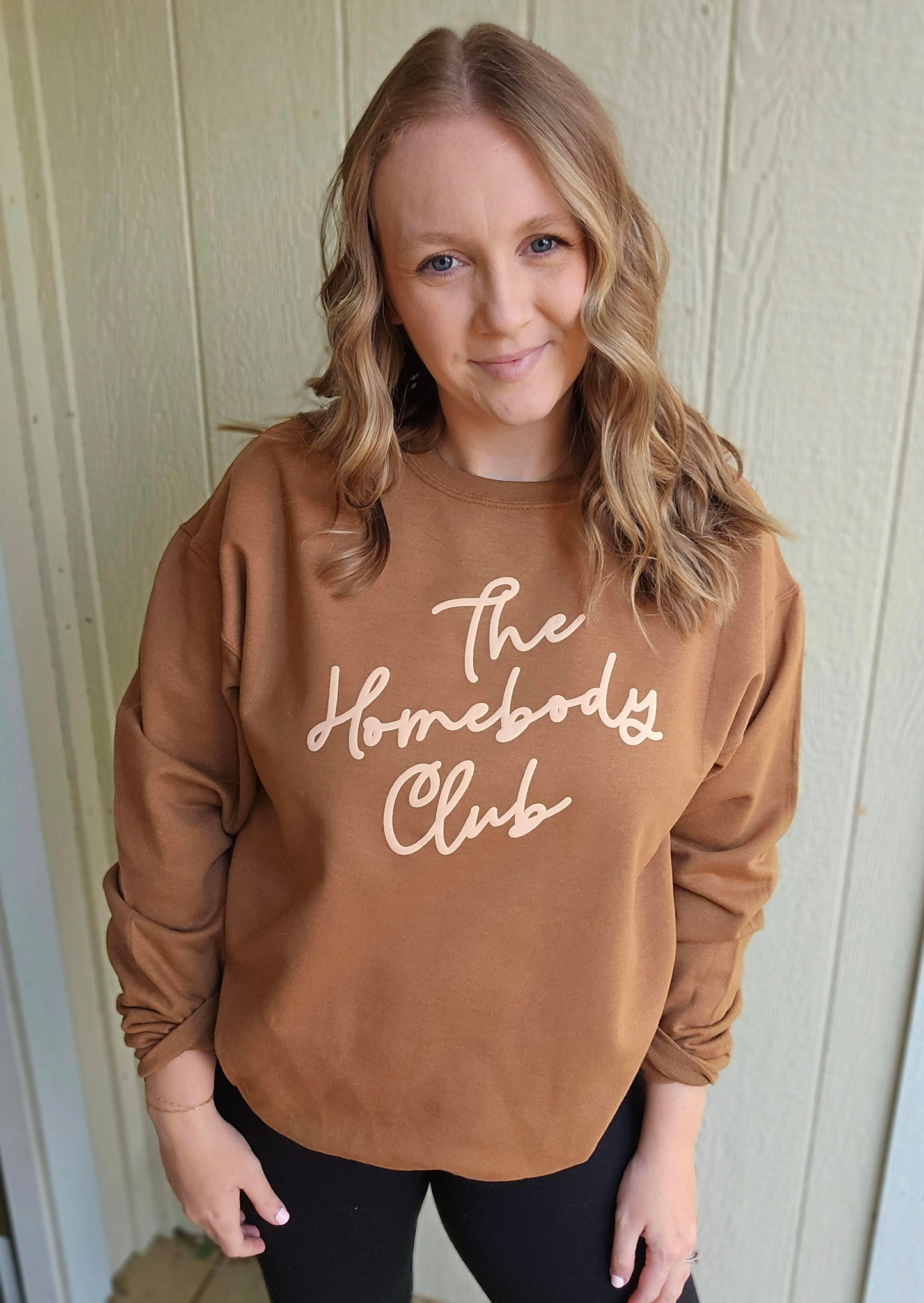 THE HOMEBODY CLUB Pecan *PUFF* Crewneck Sweatshirt