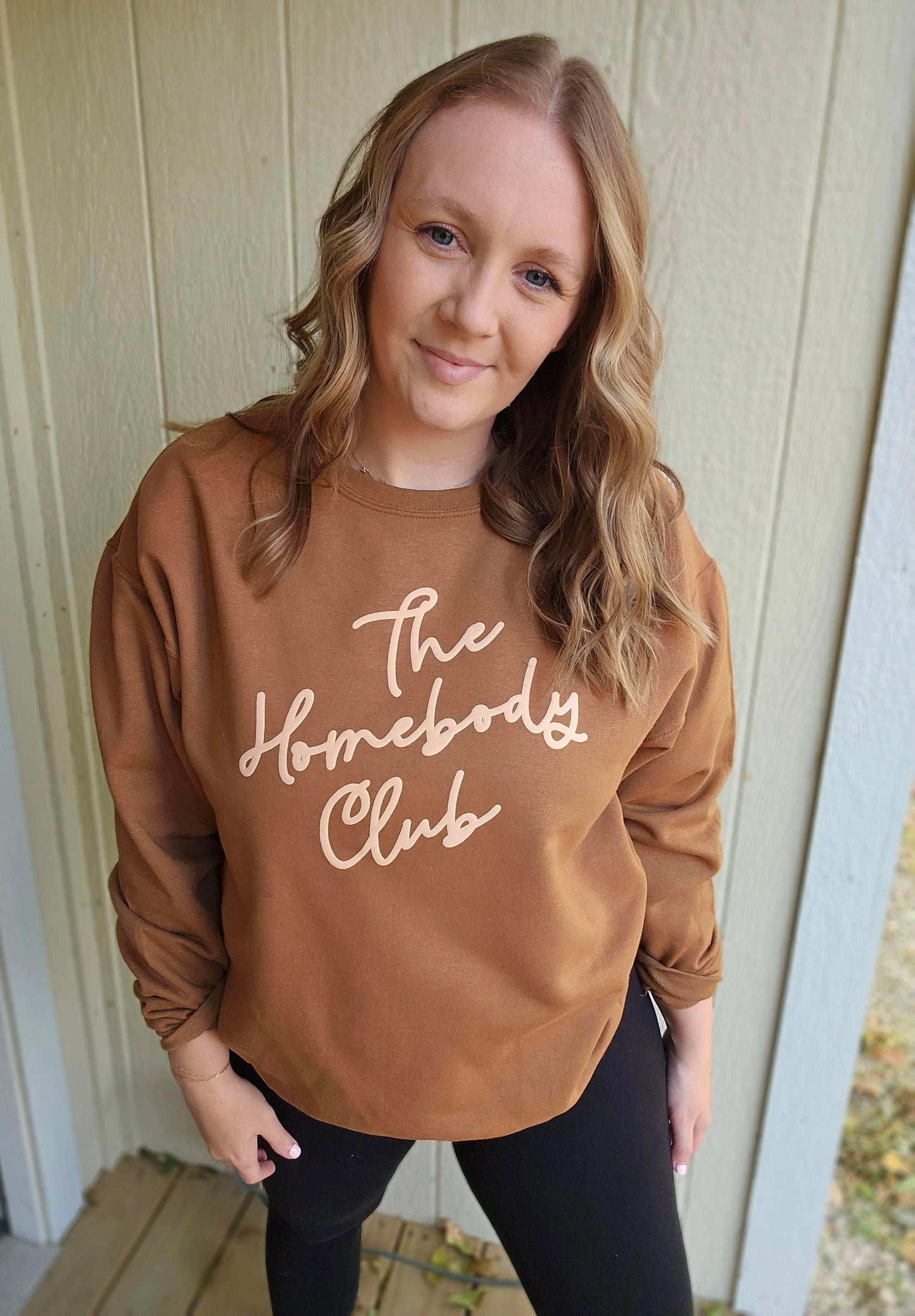 THE HOMEBODY CLUB Pecan *PUFF* Crewneck Sweatshirt