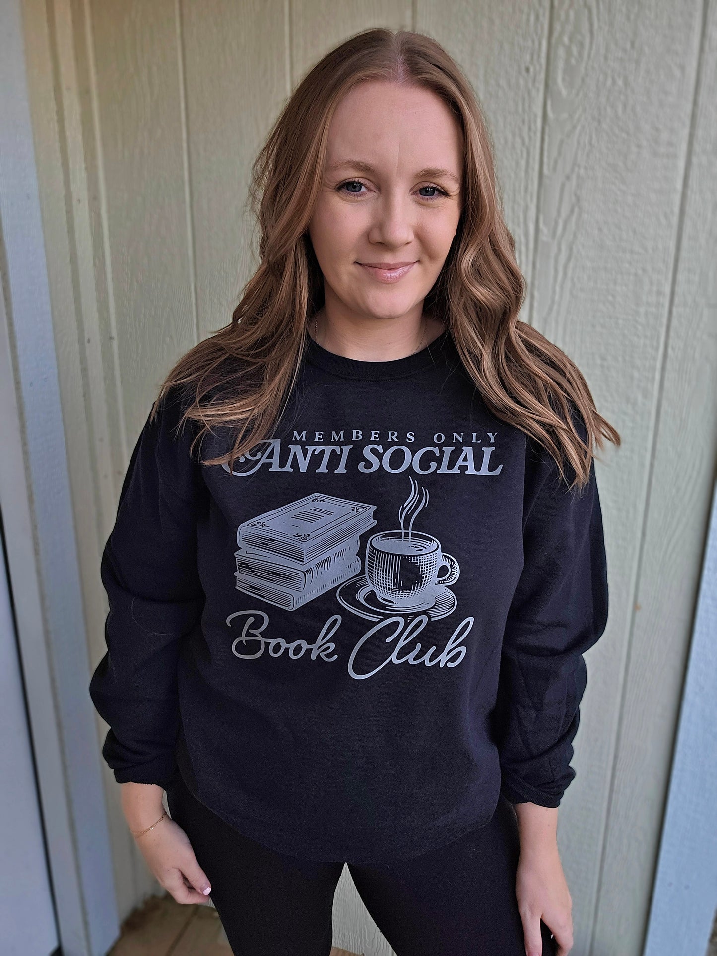 ANTISOCIAL BOOK CLUB Black Crewneck Sweatshirt