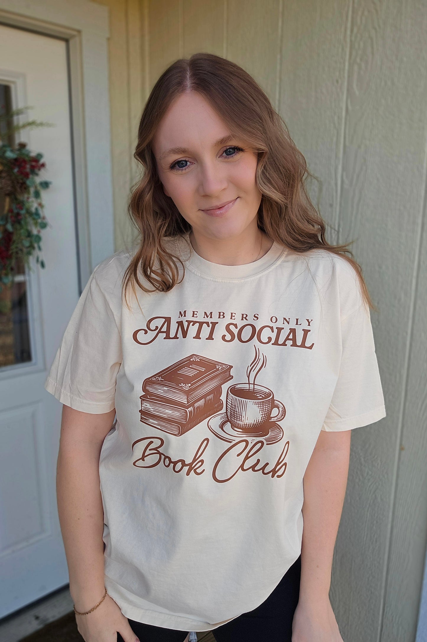 ANTISOCIAL BOOK CLUB Ivory Vintage Wash Short Sleeve Tee