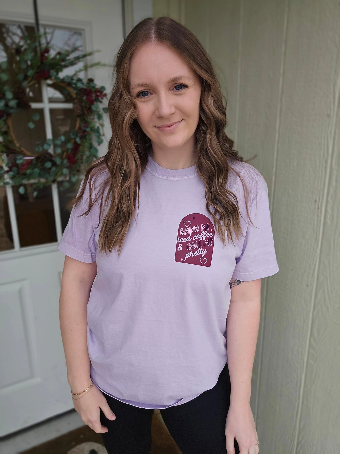 CALL ME PRETTY Lavender Vintage Wash Short Sleeve Tee