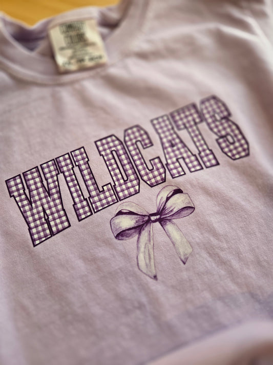 WILDCATS Gingham Vintage Wash Short Sleeve Tee (YOUTH)
