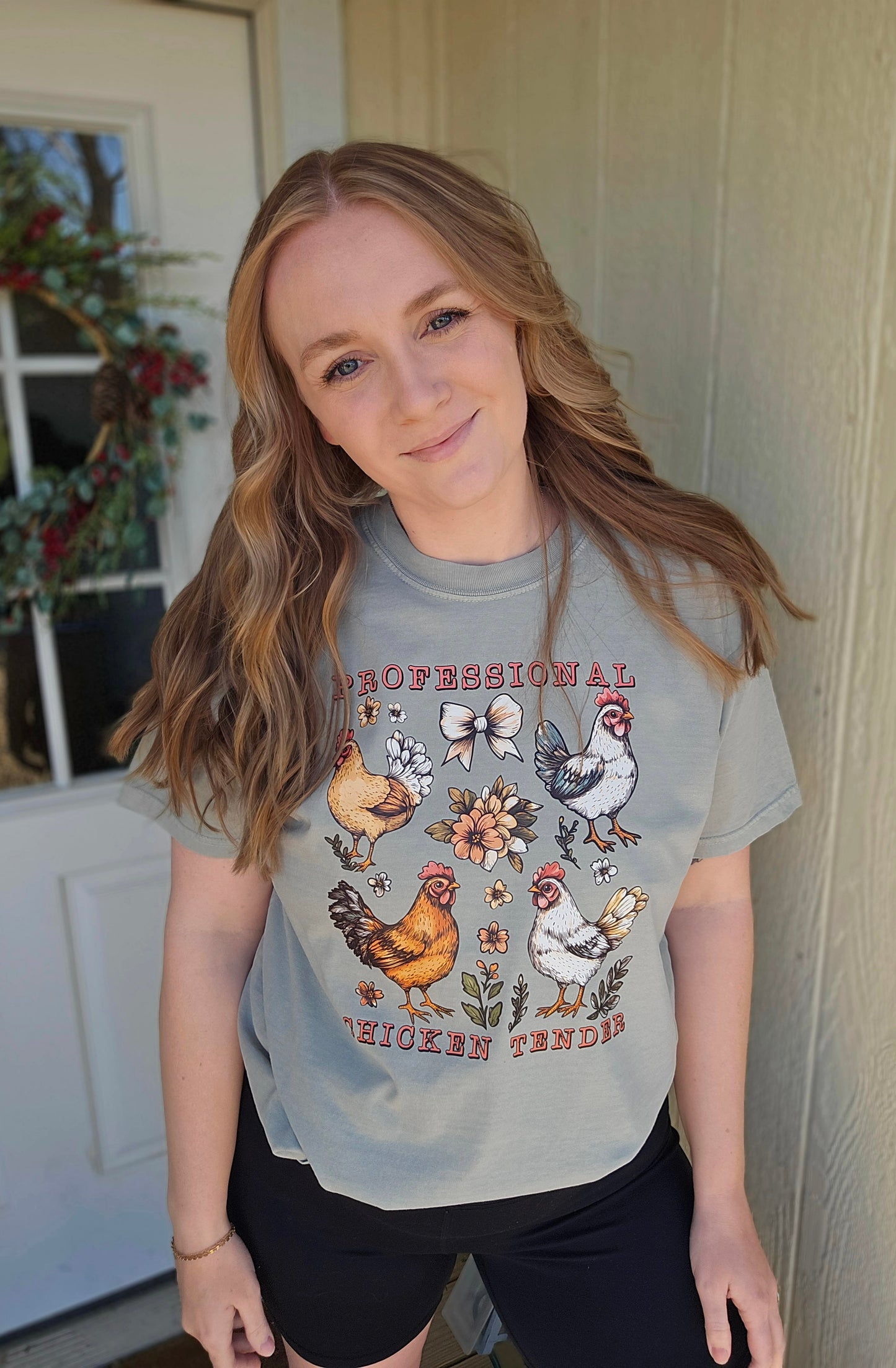CHICKEN TENDER Sage Vintage Wash Tee