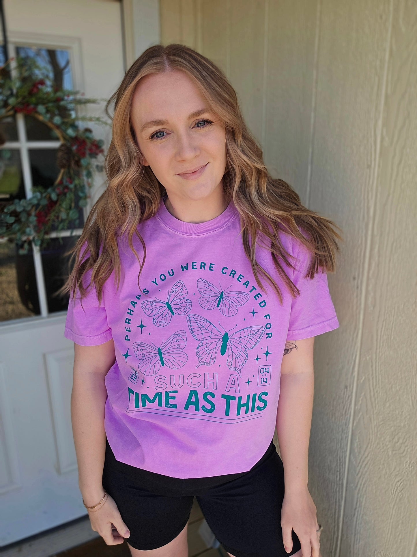 TIME SUCH AS THIS Neon Violet Vintage Wash Tee