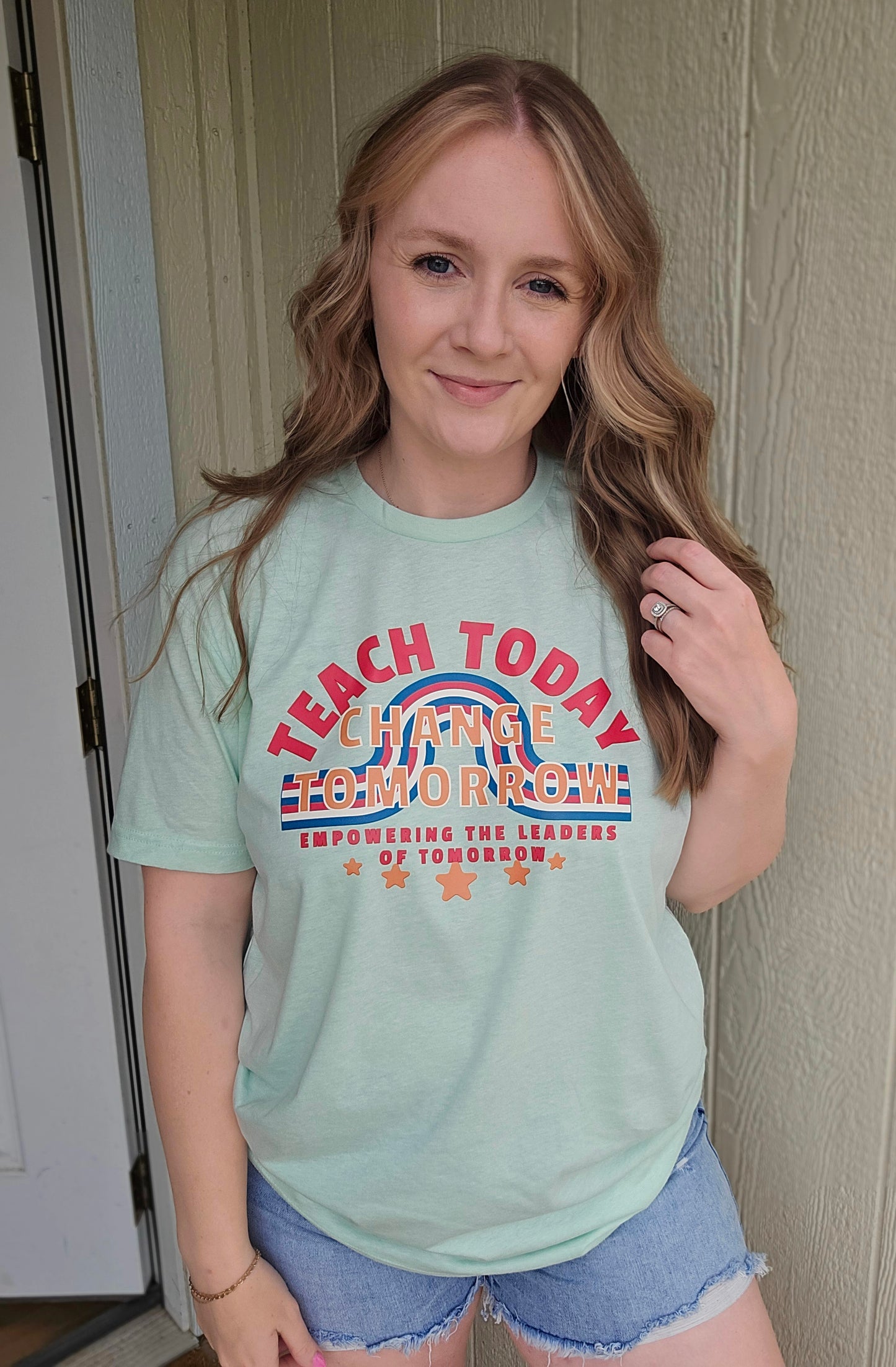 TEACH TODAY, CHANGE TOMORROW Mint Short Sleeve Tee