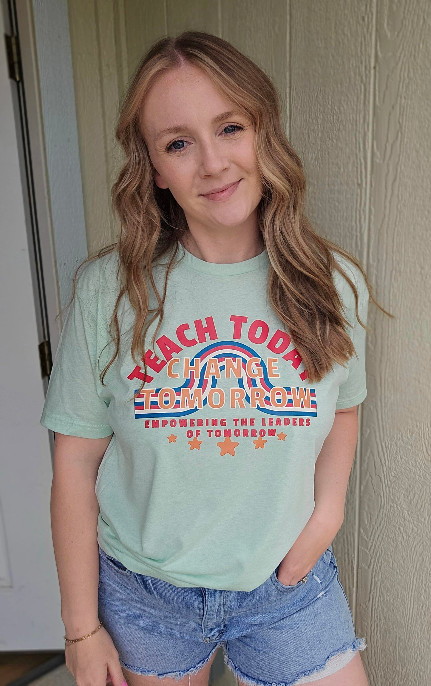 TEACH TODAY, CHANGE TOMORROW Mint Short Sleeve Tee