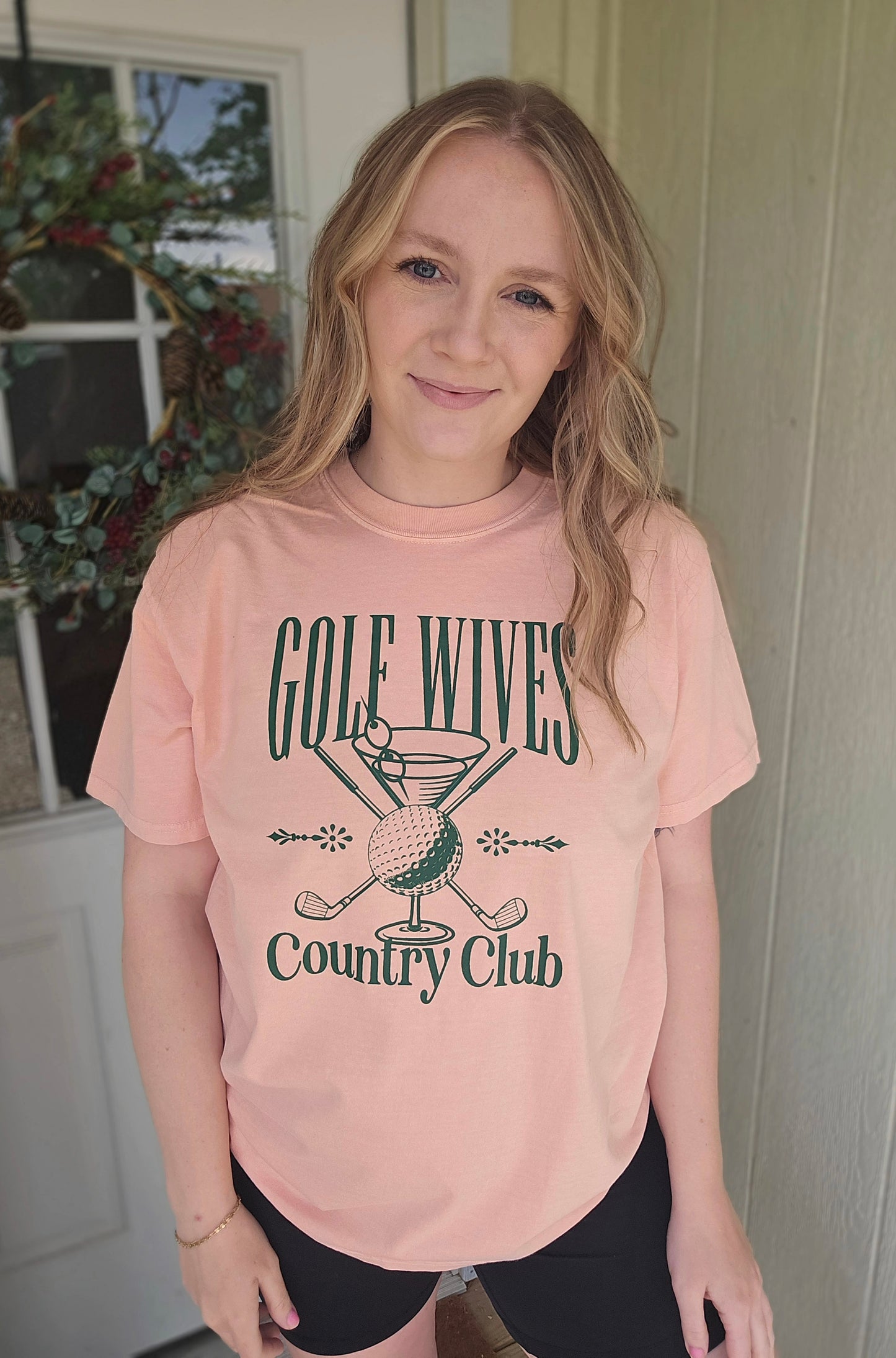 GOLF WIVES CLUB Peach Vintage Wash Tee