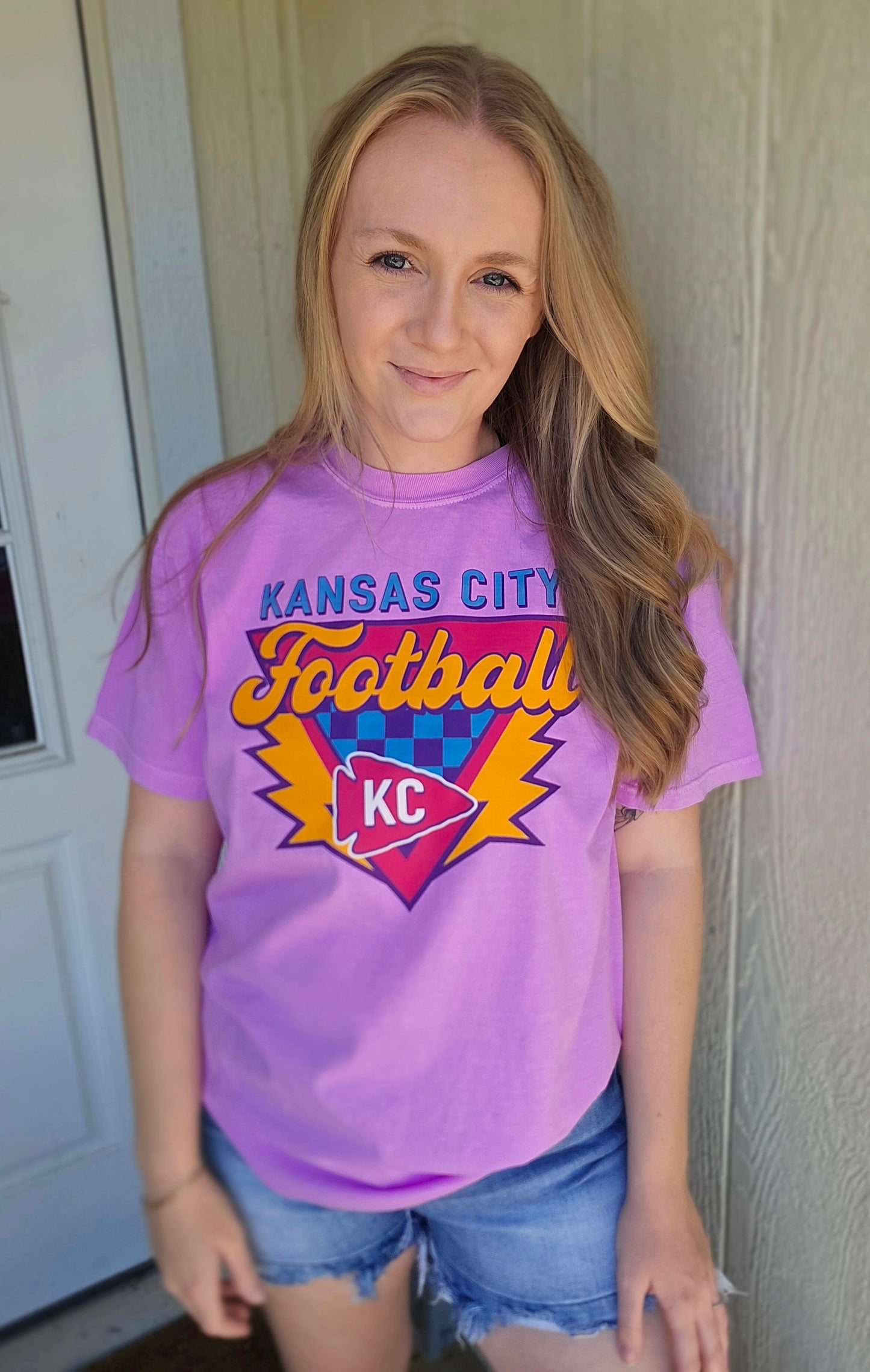 RETRO KC Neon Purple Vintage Wash Tee