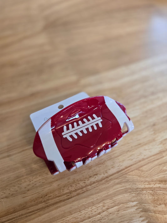 RED FOOTBALL Claw Clip