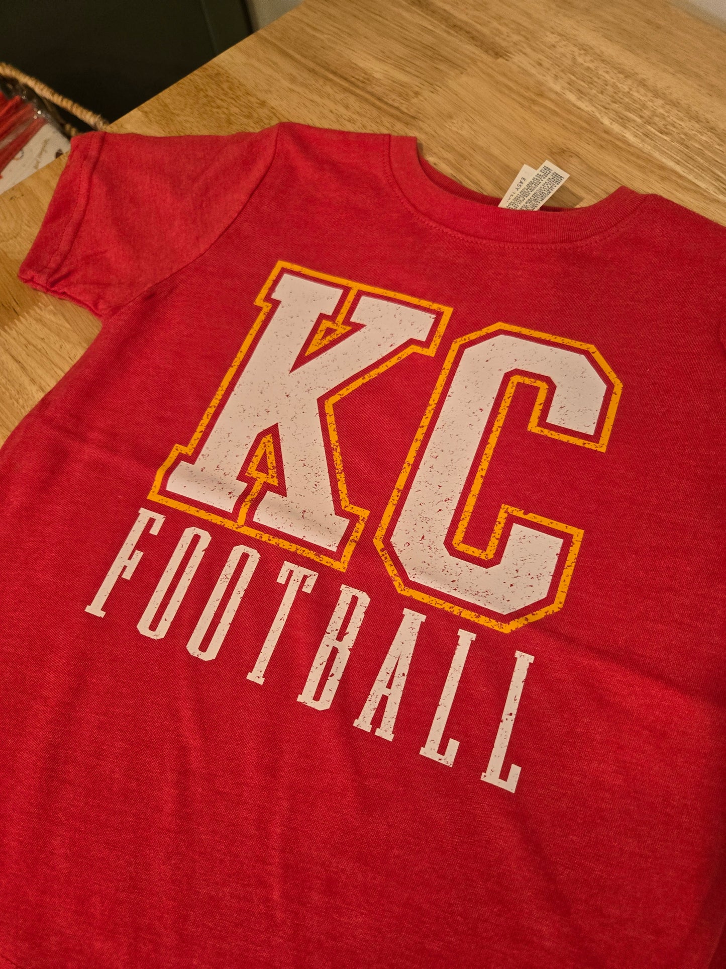 KC FOOTBALL Distressed Font Short Sleeve Tee (/TODDLER/YOUTH)