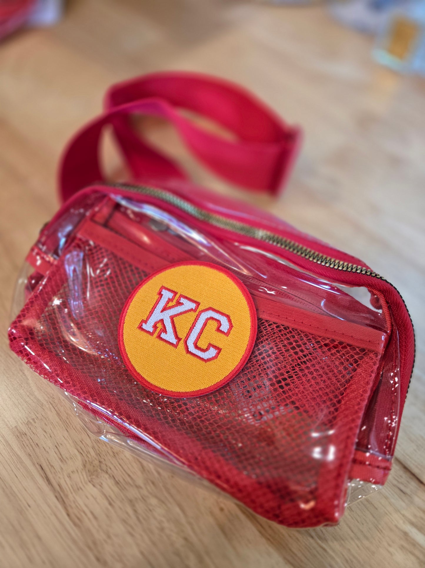 KC CIRCLE PATCH Clear Belt Bag