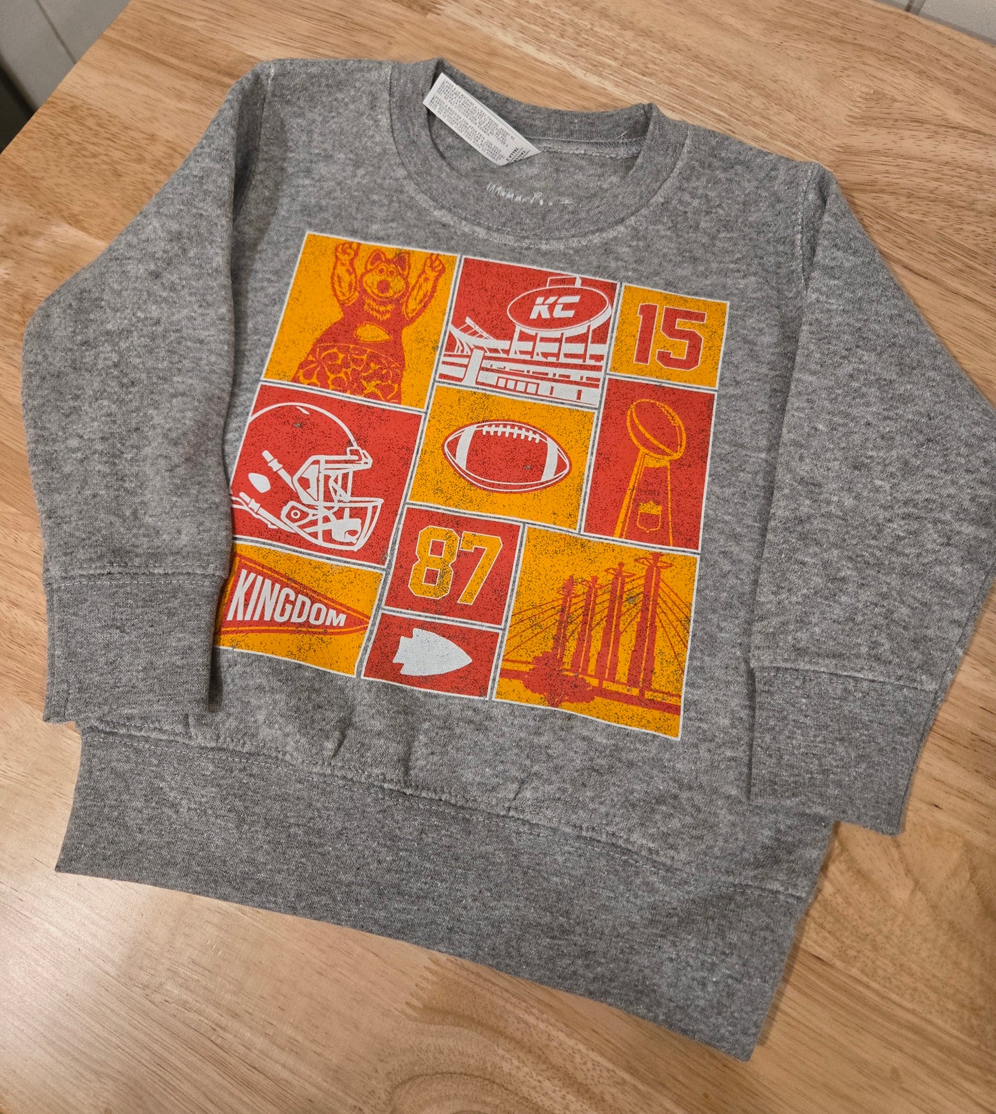 KC Collage Heather Grey Crewneck Sweatshirt (TODDLER/YOUTH)