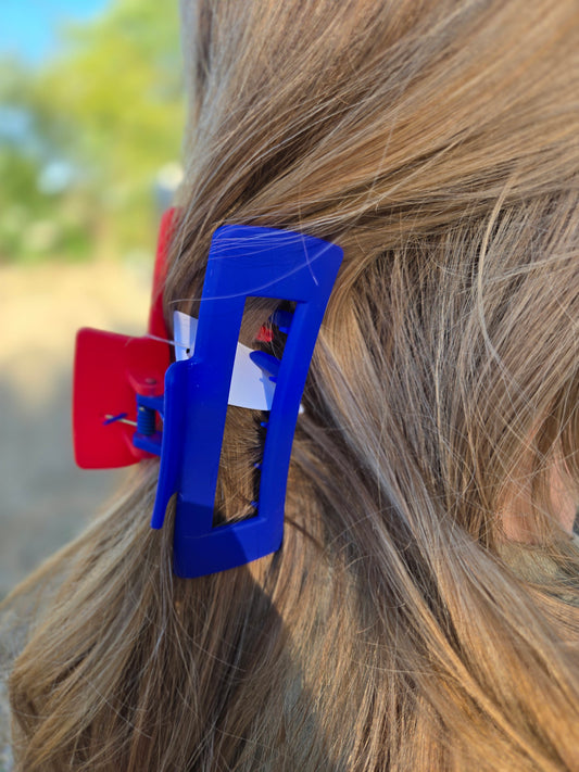 2-TONE Red/Blue Claw Clip