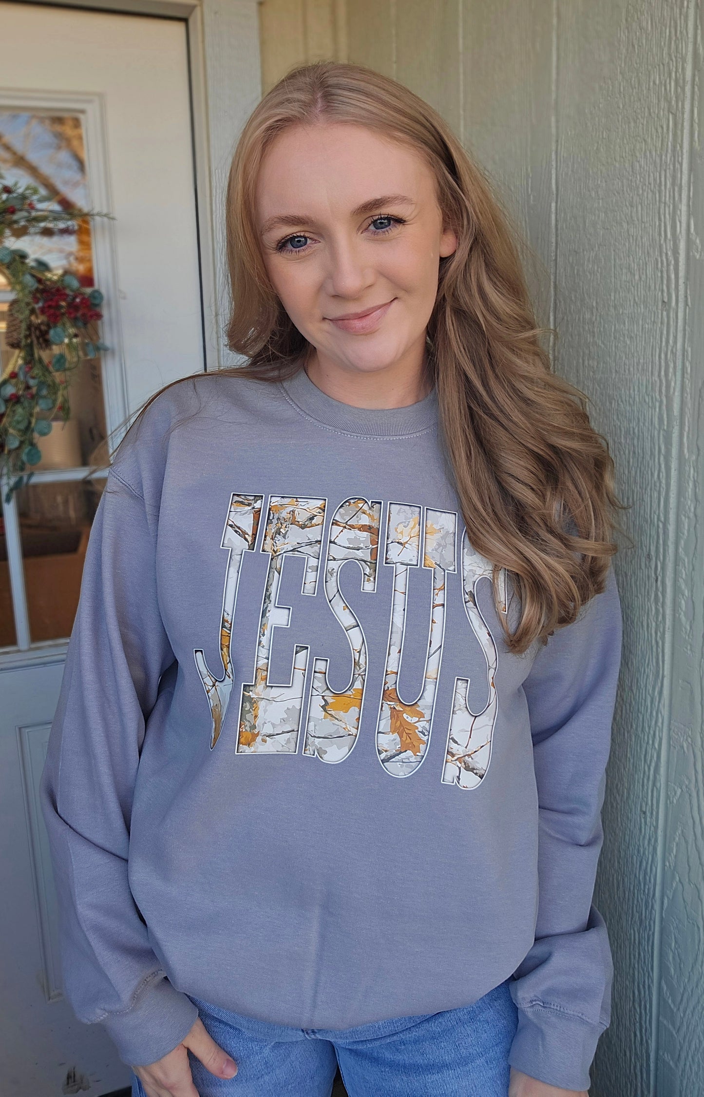JESUS Camo Cement Crewneck Sweatshirt