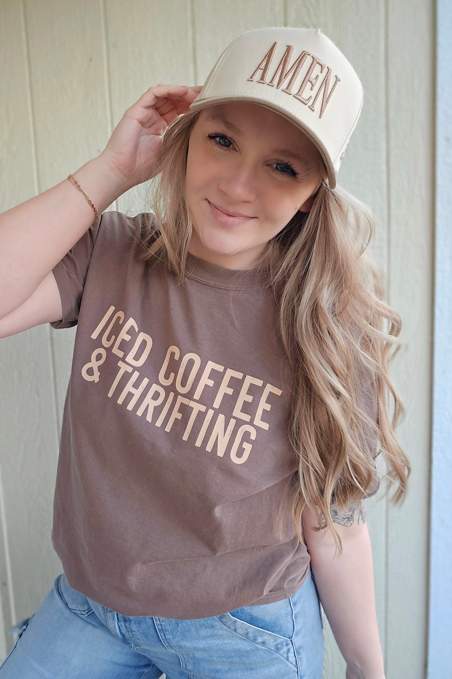 ICED COFFEE & THRIFTING Vintage Wash Tee