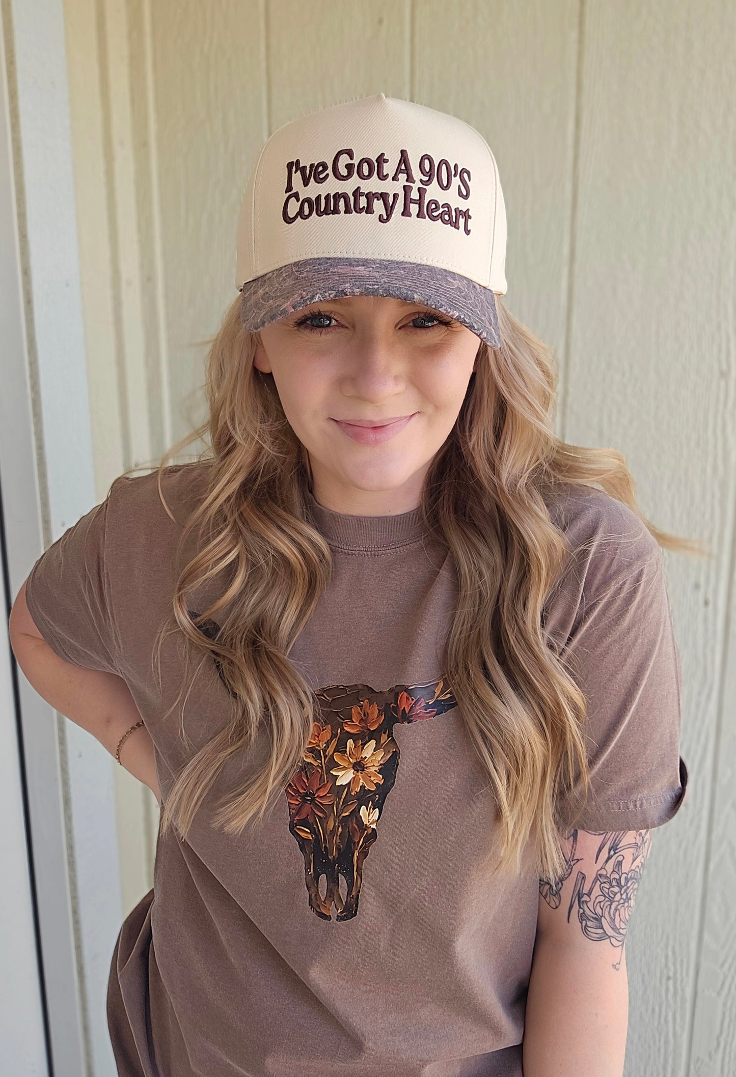 I'VE GOT A 90s COUNTRY HEART Camo Trucker Hat