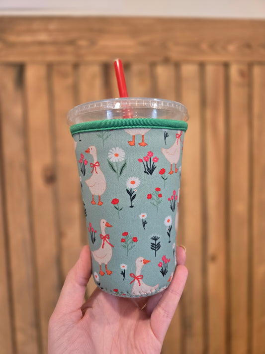 SAGE DAISY GOOSE Iced Coffee Sleeve