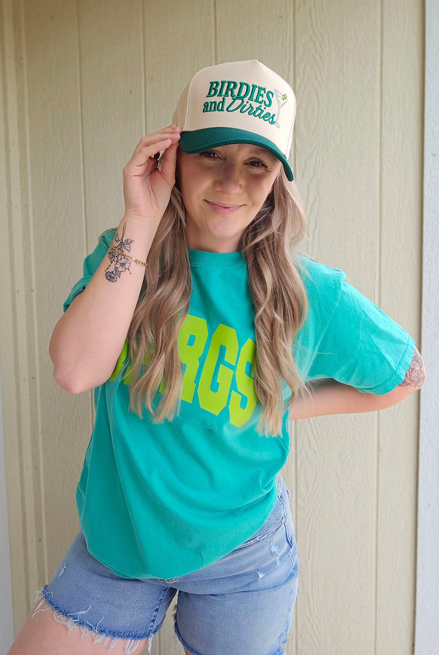 BIRDIES & DIRTIES Two-Tone Puff Embroidered Trucker Hat