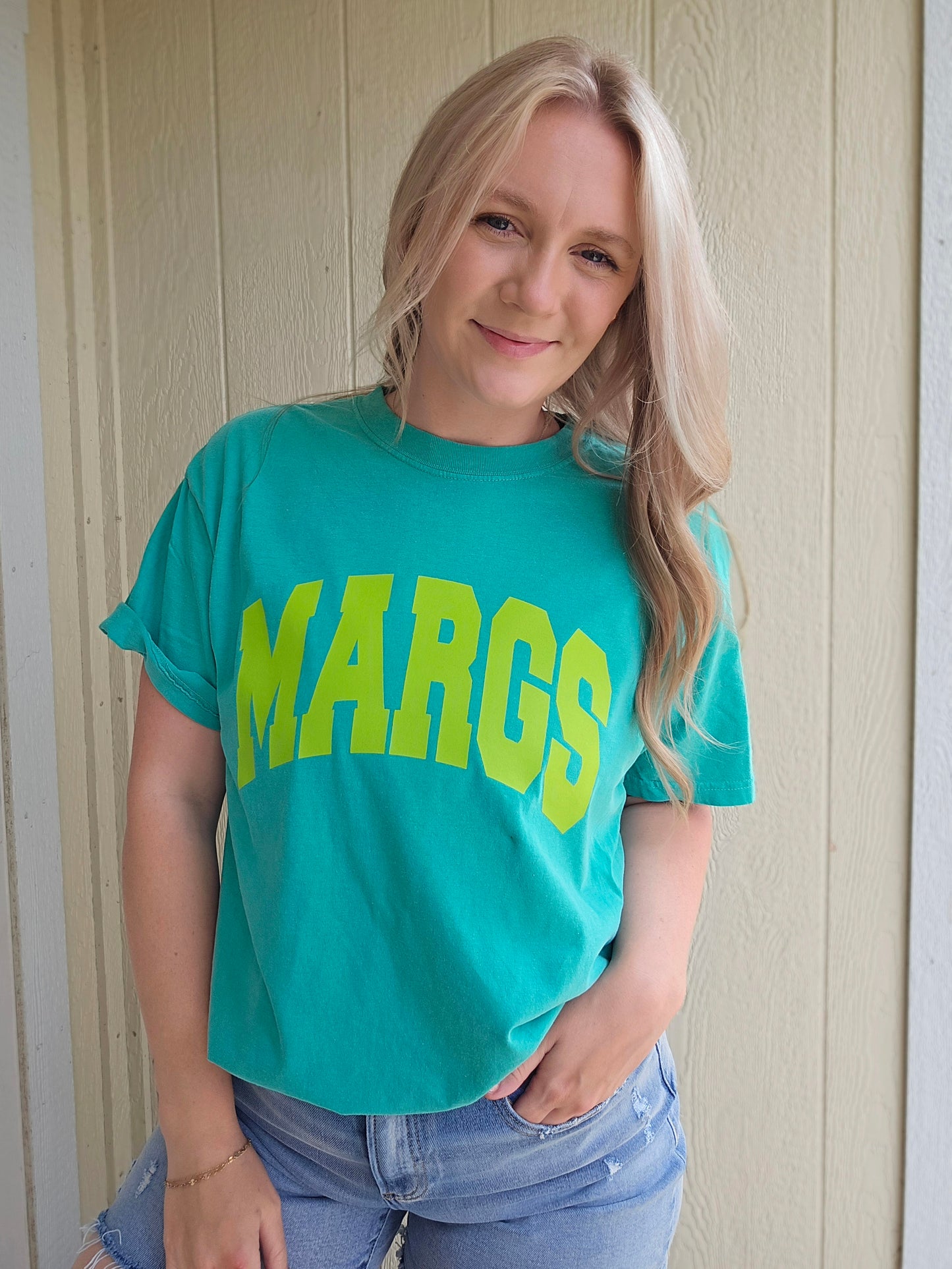 MARGS Varsity Island Green Vintage Wash Tee