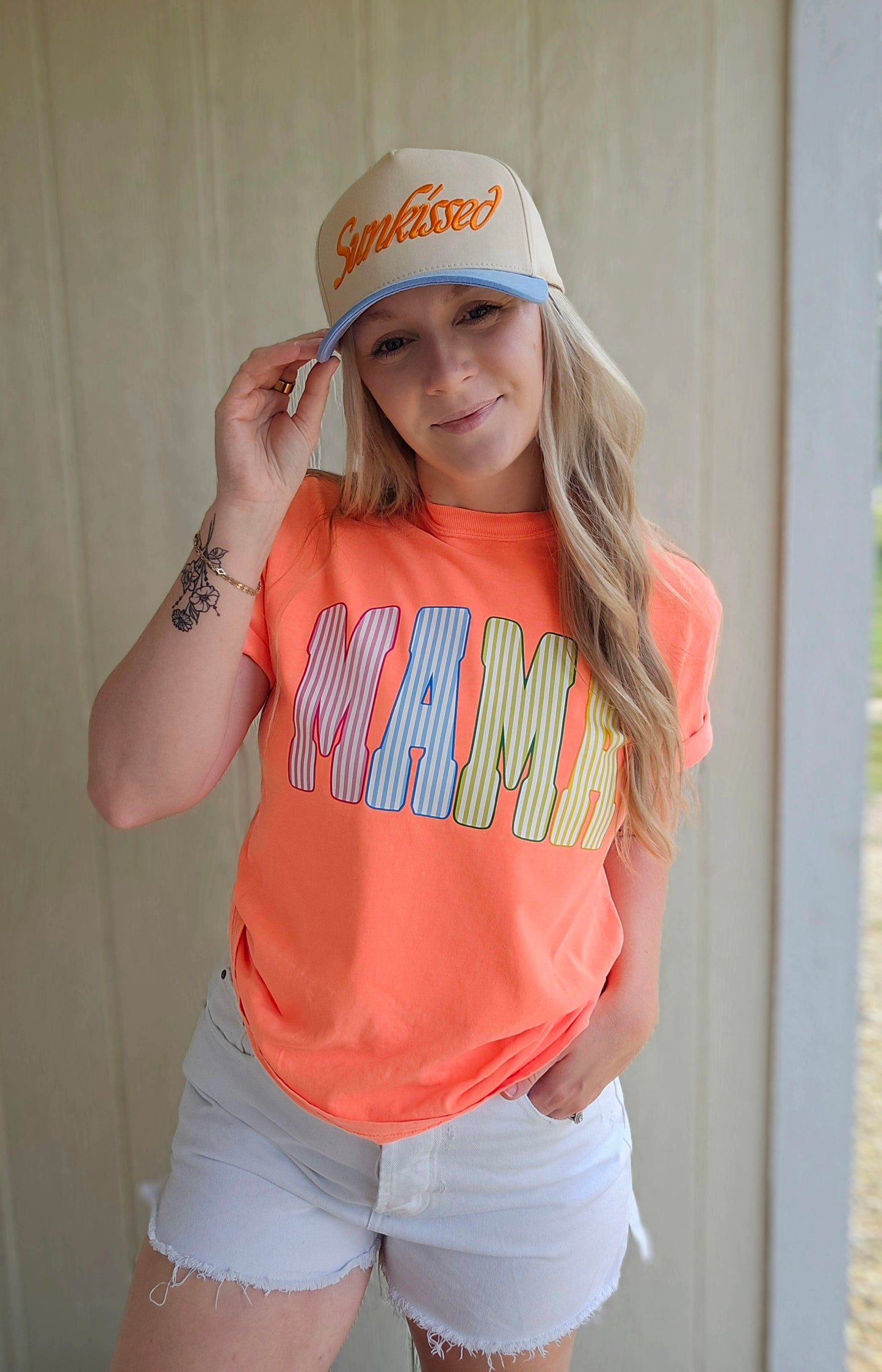 SUNKISSED Blue & Orange Embroidered Trucker Hat