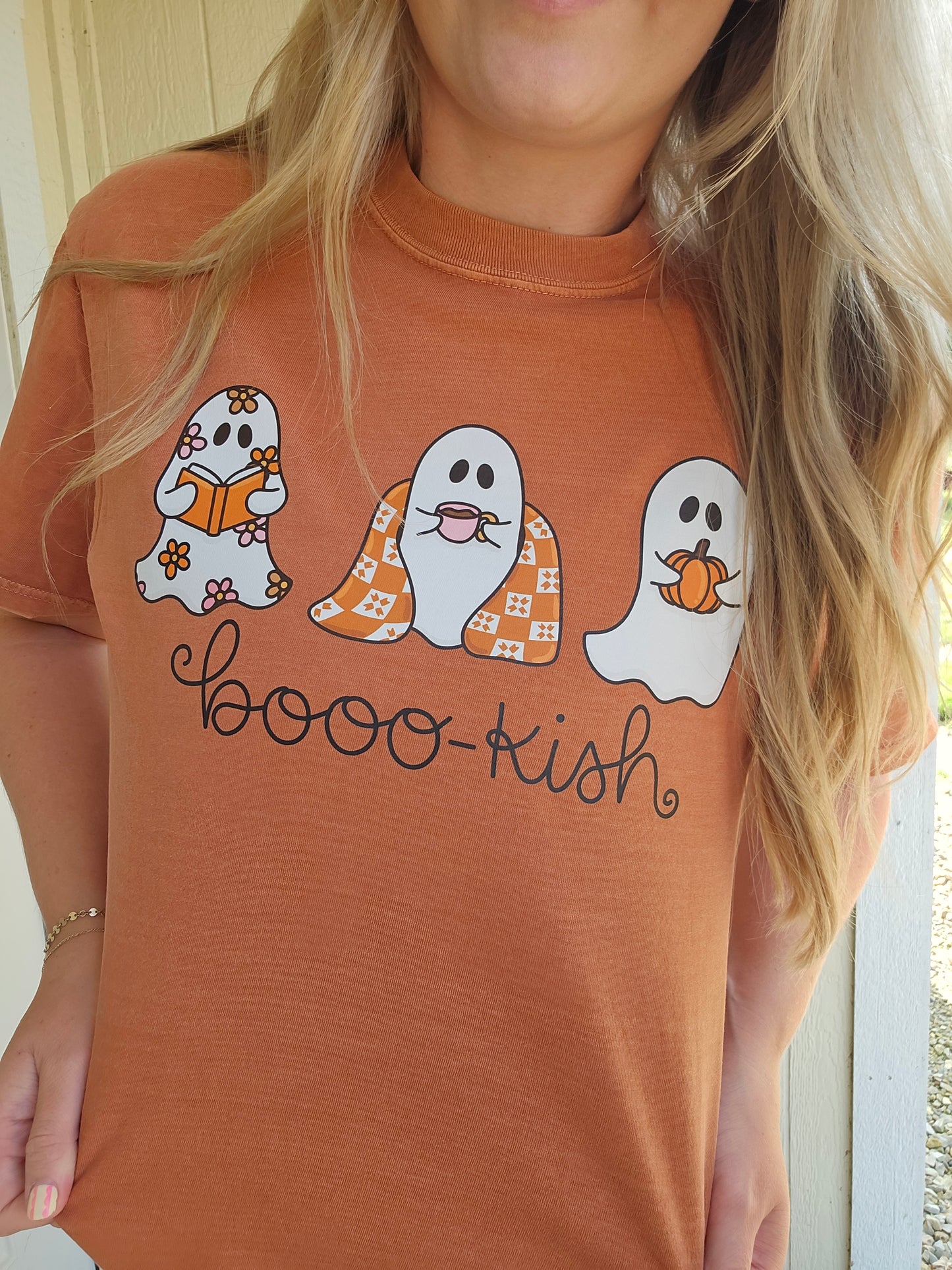 BOOO-KISH GHOST Rust Vintage Wash Tee