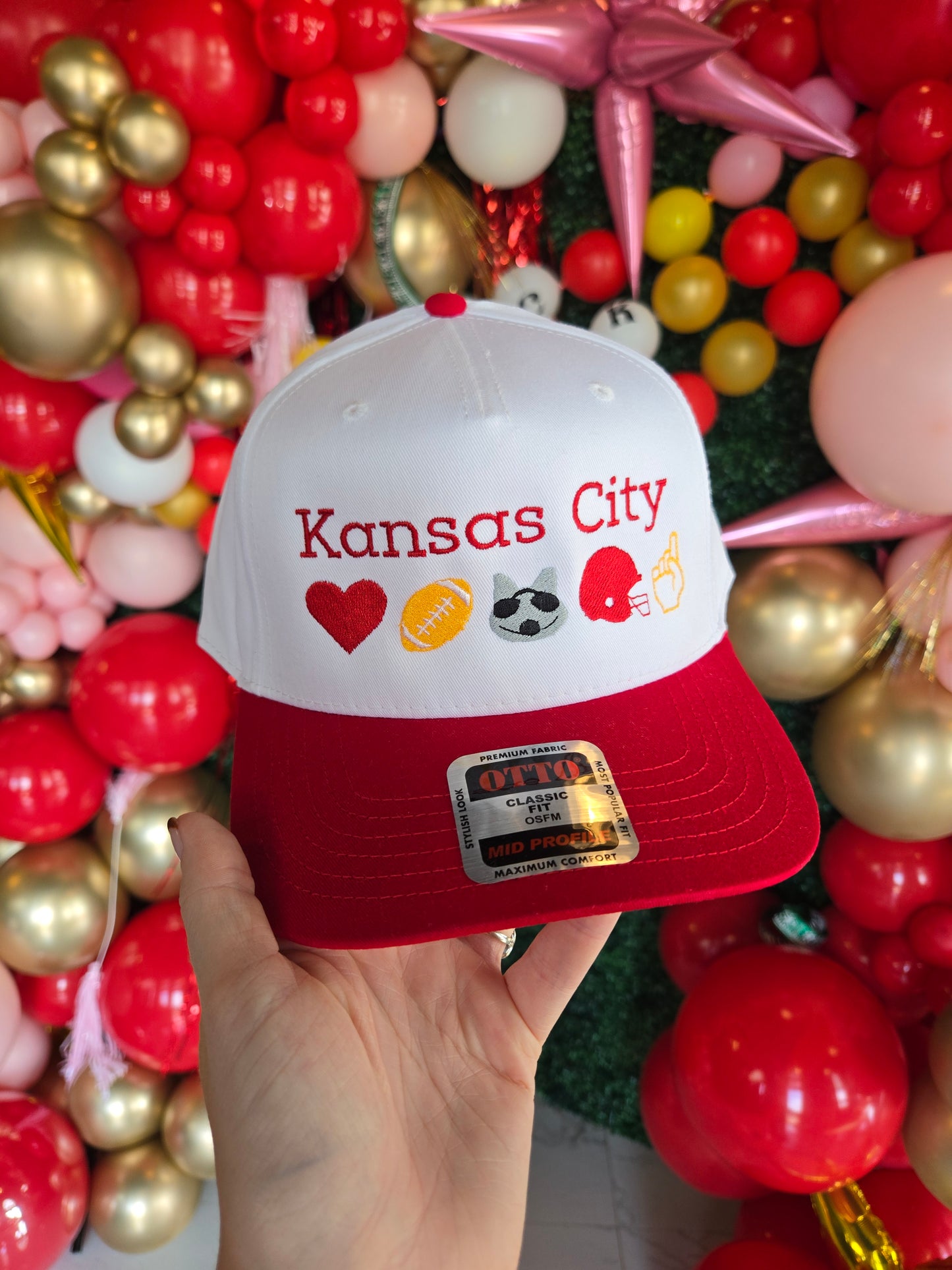 KC ICONS Red/Beige Trucker Hat