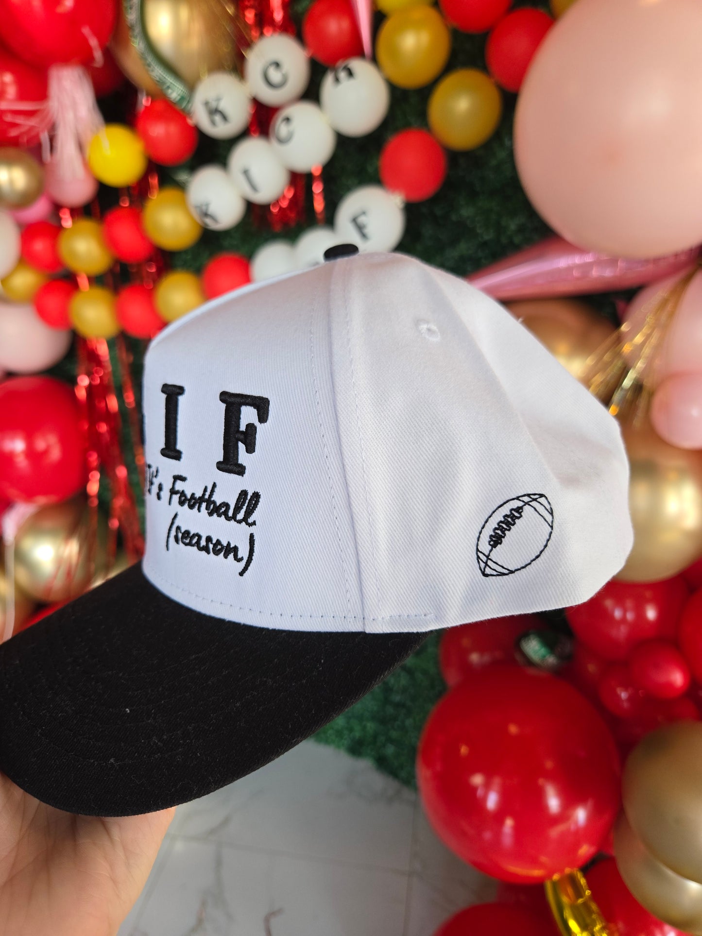 THANK GOD IT'S FOOTBALL SEASON Black/White Trucker Hat