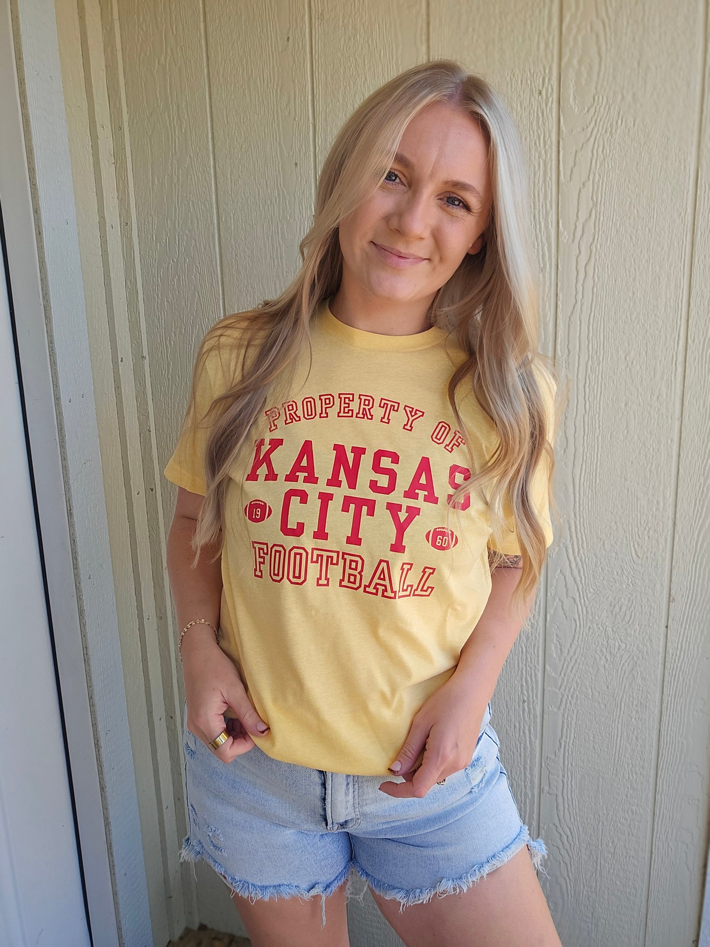 PROPERTY OF KC Heather Yellow Short Sleeve Tee