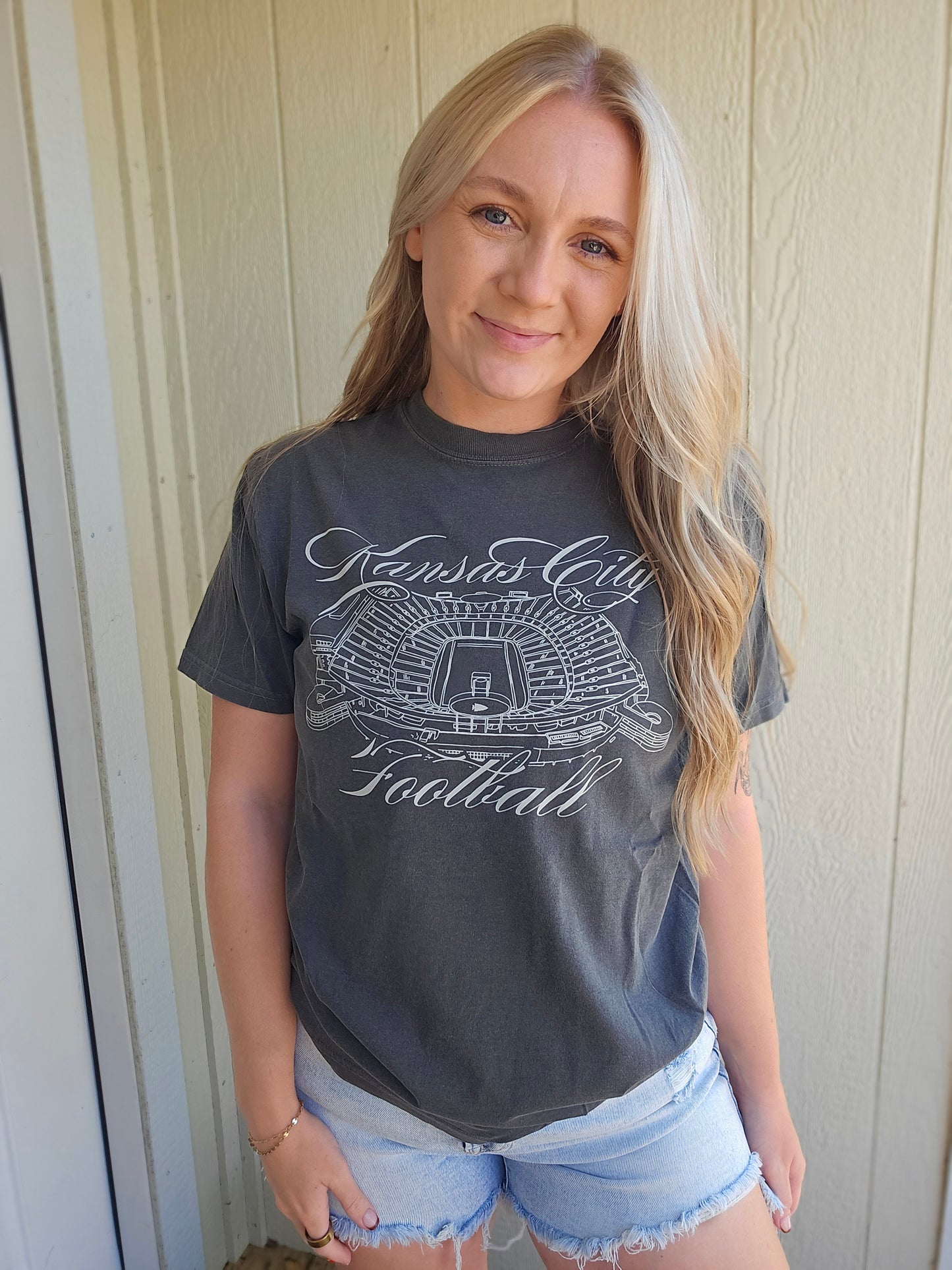 KC STADIUM Charcoal Vintage Wash Short Sleeve Tee