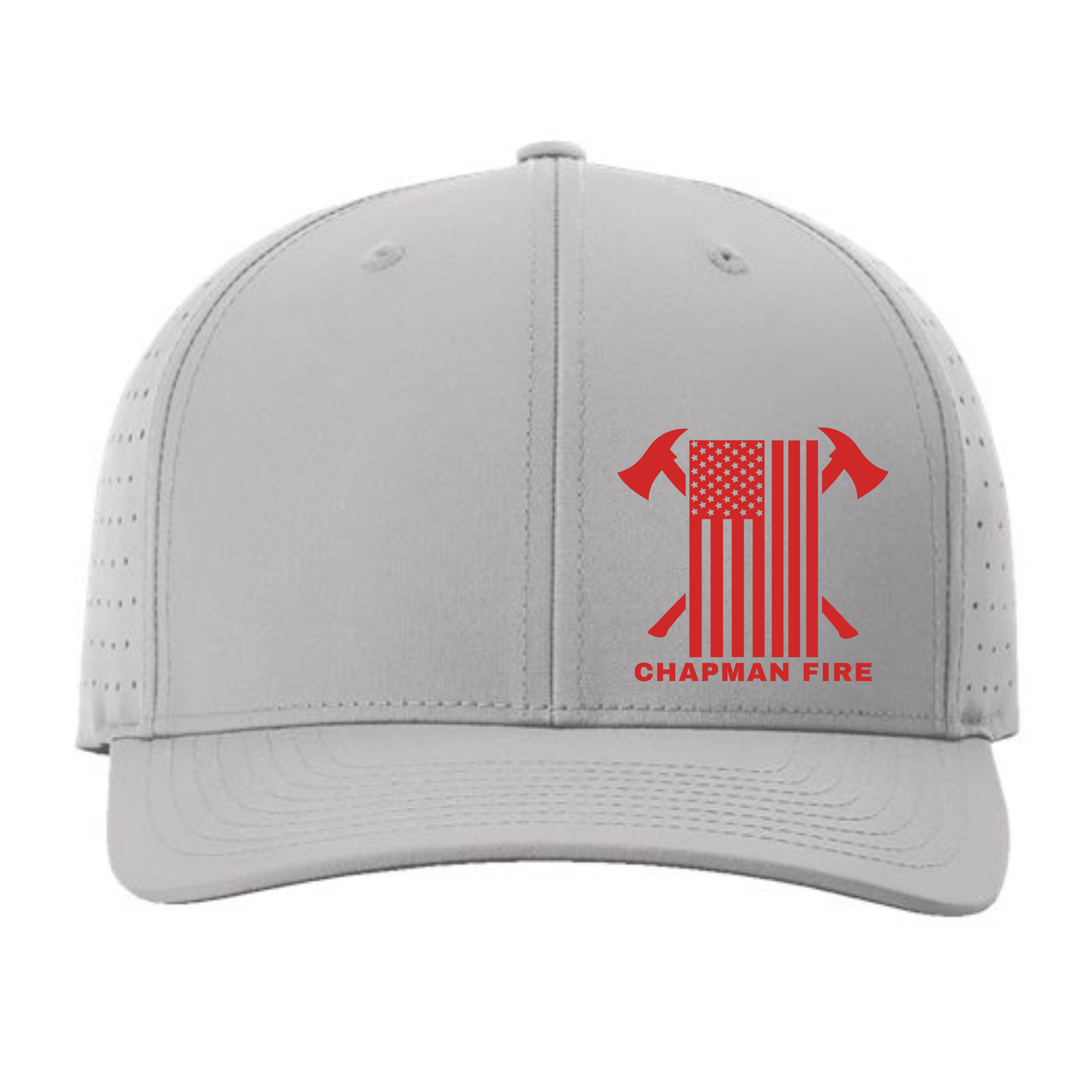 CHAPMAN FIRE Performance Grey Richardson Hat (All Red)