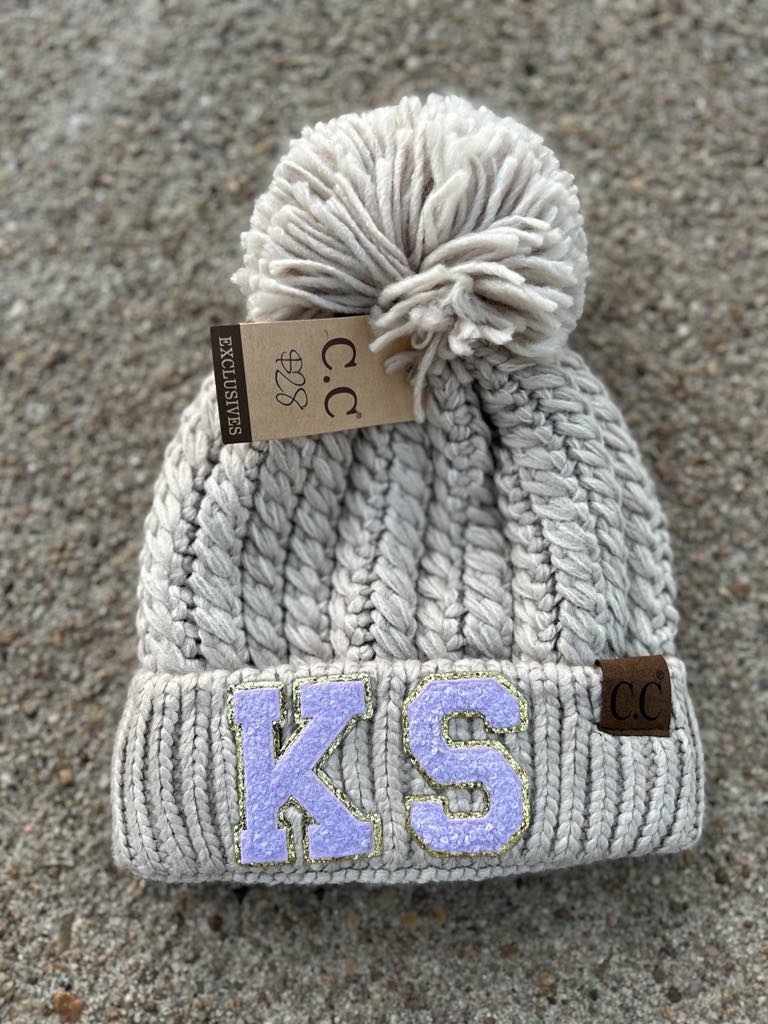 Lilac KS knit beanie CC