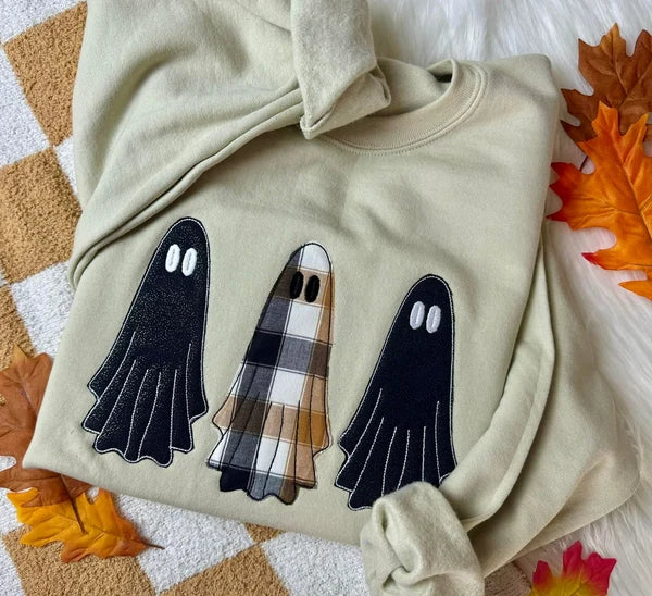 PLAID GHOST TRIO Sand Crewneck *Pre-Order*