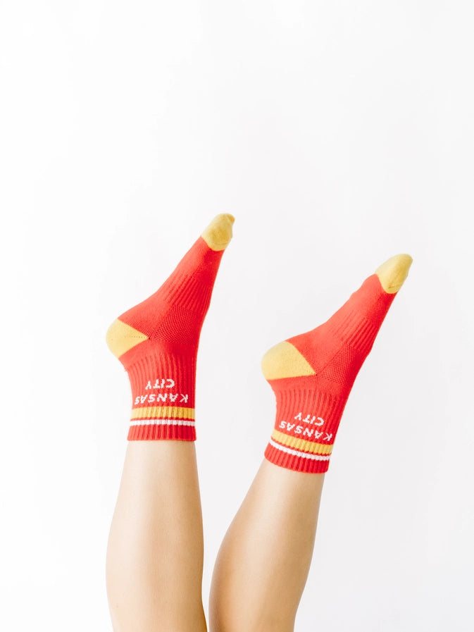 KC Retro Crew Socks - Red/Gold (ADULT)