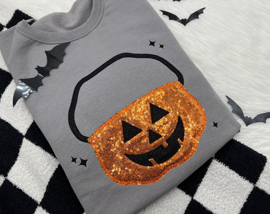SEQUIN CANDY BUCKET Grey Tee/Crewneck *Pre-Order*
