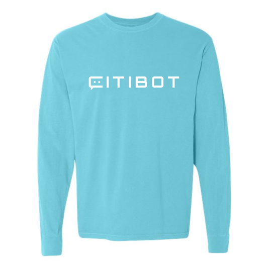 CITIBOT White Logo Vintage Wash Long Sleeve Tee