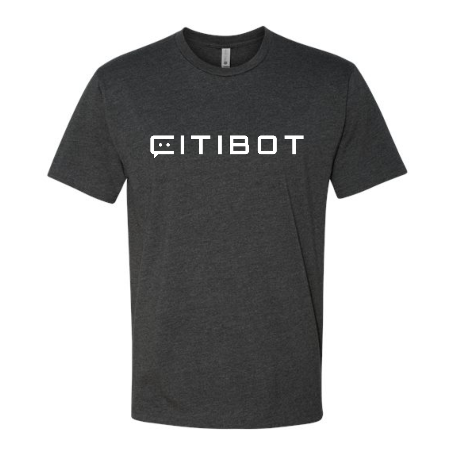 CITIBOT White Logo Heather Charcoal Short Sleeve Tee