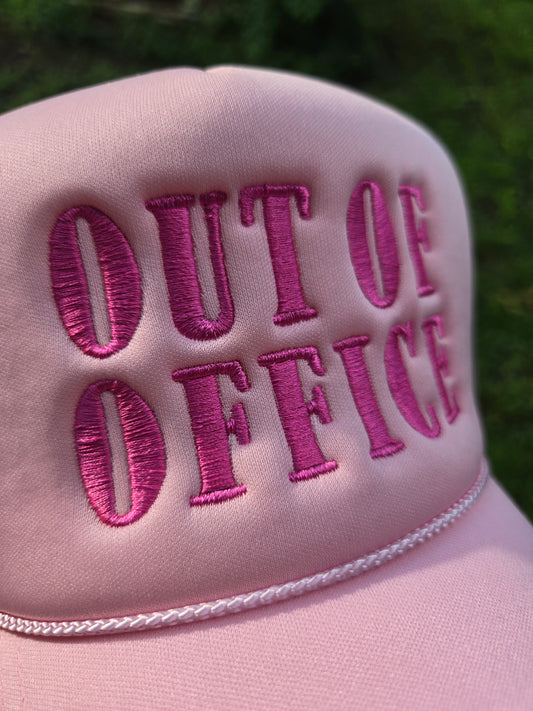 OUT OF OFFICE Light Pink Trucker Hat (Hat Only)