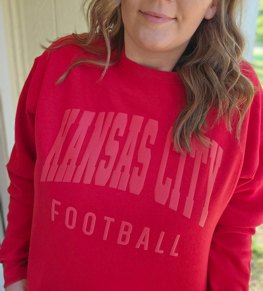 KANSAS CITY FOOTBALL Red*PUFF* Crewneck Sweatshirt