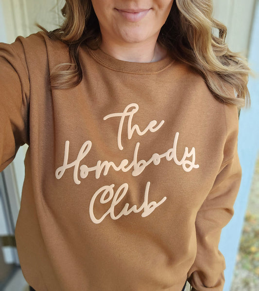 THE HOMEBODY CLUB Pecan *PUFF* Crewneck Sweatshirt