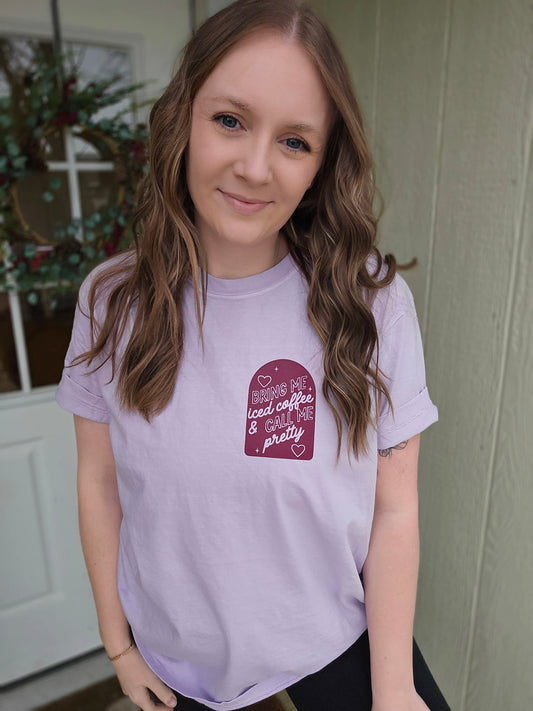 CALL ME PRETTY Lavender Vintage Wash Short Sleeve Tee