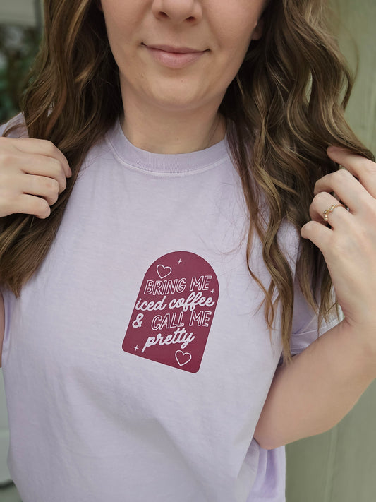 CALL ME PRETTY Lavender Vintage Wash Short Sleeve Tee