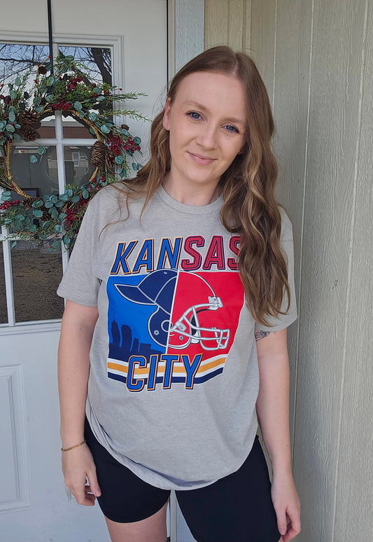 KC SPLIT Heather Grey Short Sleeve Tee