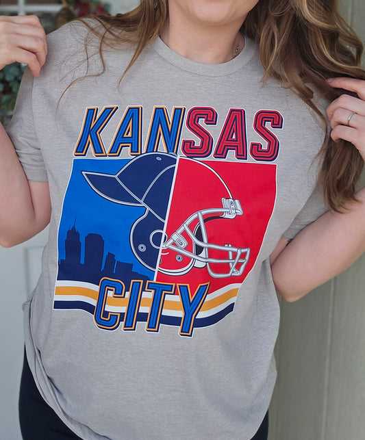 KC SPLIT Heather Grey Short Sleeve Tee