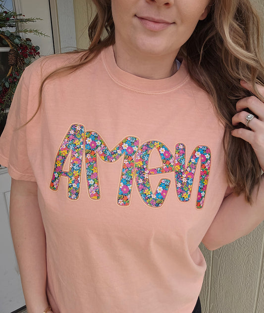 AMEN Floral Peach Vintage Wash Tee