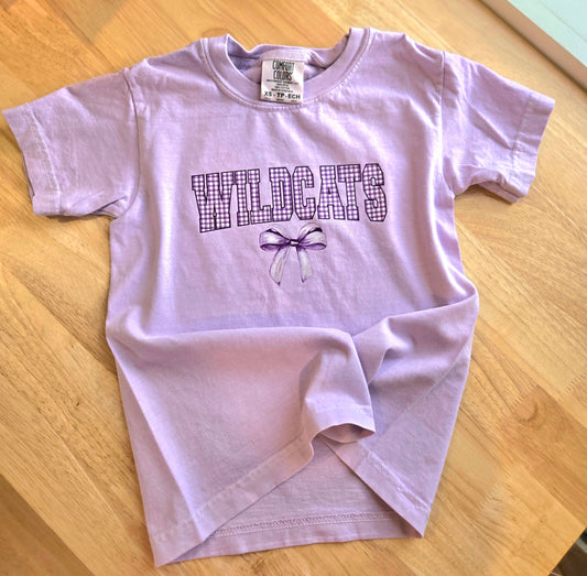 WILDCATS Gingham Vintage Wash Short Sleeve Tee (YOUTH)