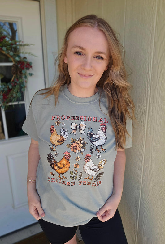 CHICKEN TENDER Sage Vintage Wash Tee