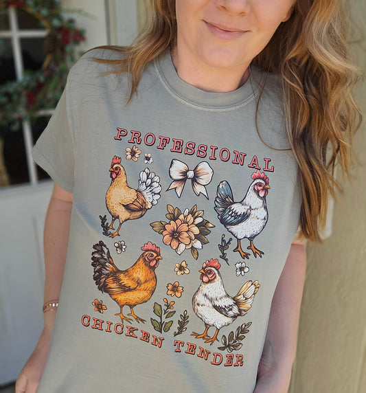 CHICKEN TENDER Sage Vintage Wash Tee