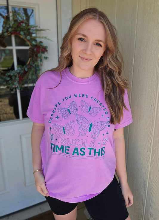 TIME SUCH AS THIS Neon Violet Vintage Wash Tee
