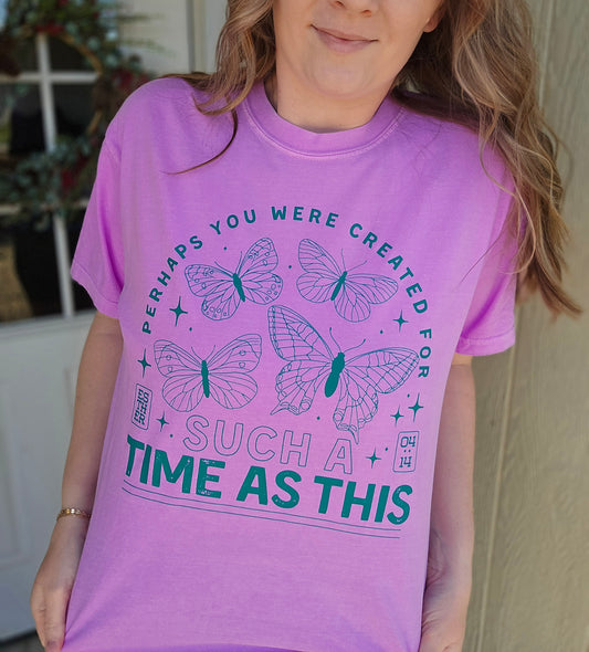 TIME SUCH AS THIS Neon Violet Vintage Wash Tee