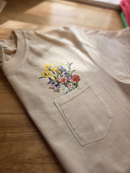 WILDFLOWER Pocket Ivory Vintage Wash Tee